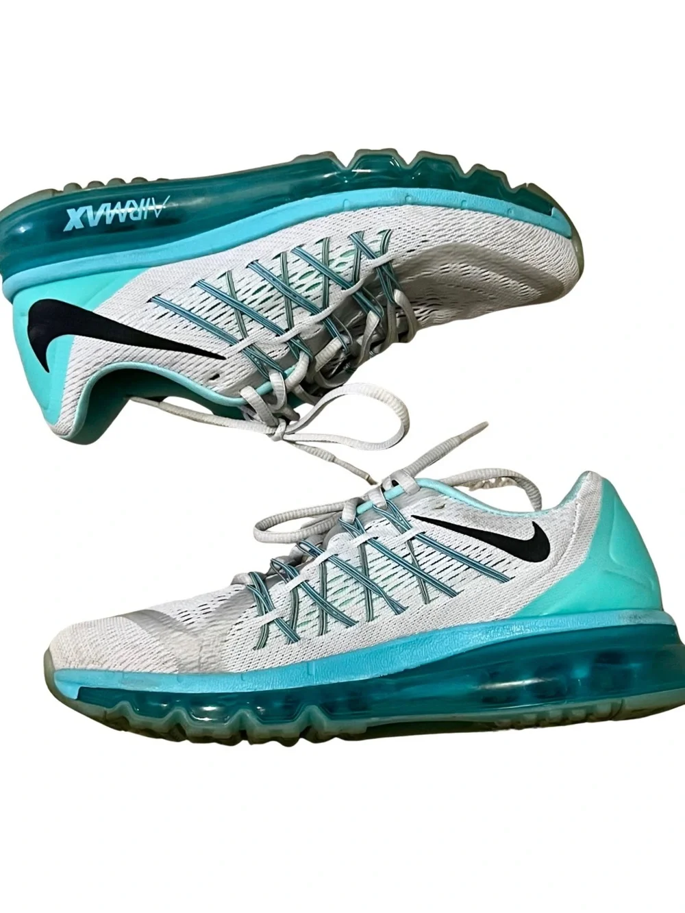 Nike Air Max 2015 Running Shoes White Aqua/Turquoise Women’s Size 8.5